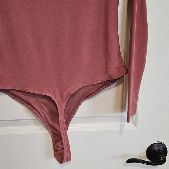 NWT Meraki Rose Mauve Pink Long Sleeve Bodysuit Women's Size Large - Picture 8 of 9
